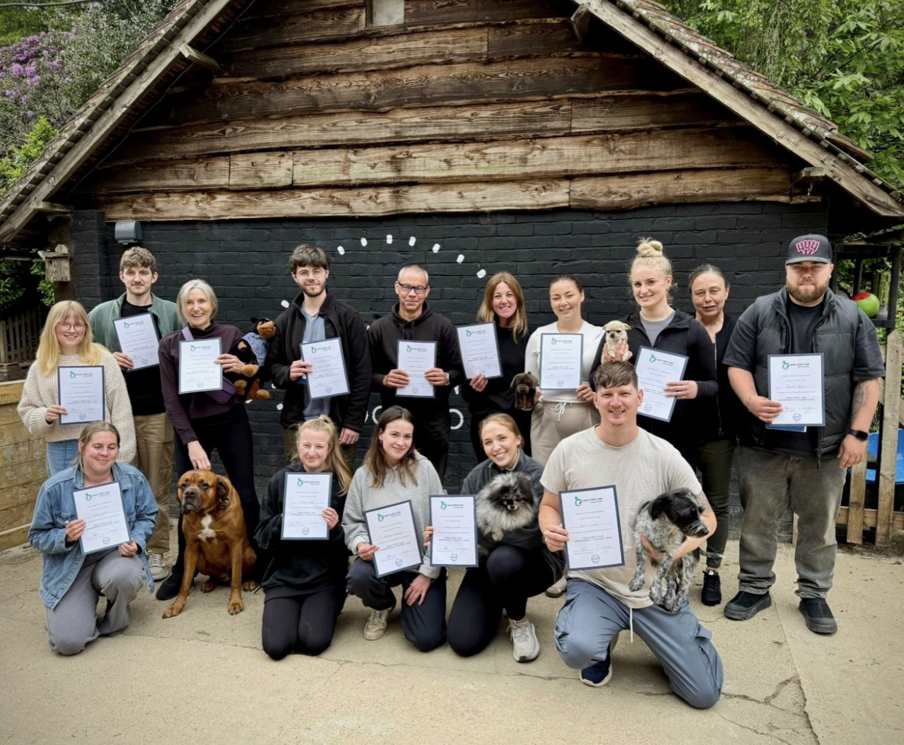 Duncan's Dog Co. family-run team with certificates